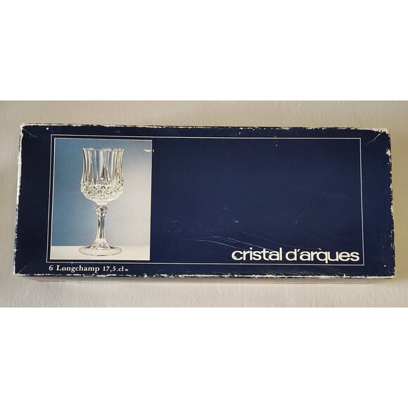 Vtg 6 Pc Cristal D'Arques 5.9oz Longchamp Genuine Lead Crystal Wine Glasses NIB - Picture 2 of 9